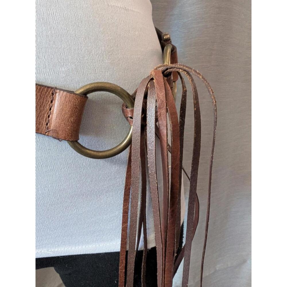 Hippie Metal Leather Tassel Tie Hip Belt Women's Vintage Boho 38-42" - Picture 5 of 6